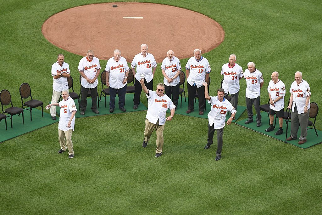 Robinson, Powell, Palmer first pitch