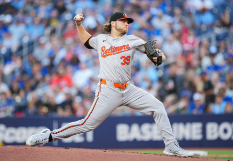 Corbin Burnes pitches vs. Blue Jays