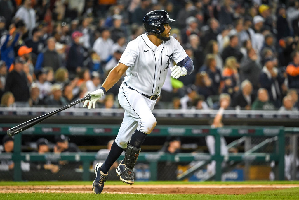 Jeimer Candelario Tigers swing white