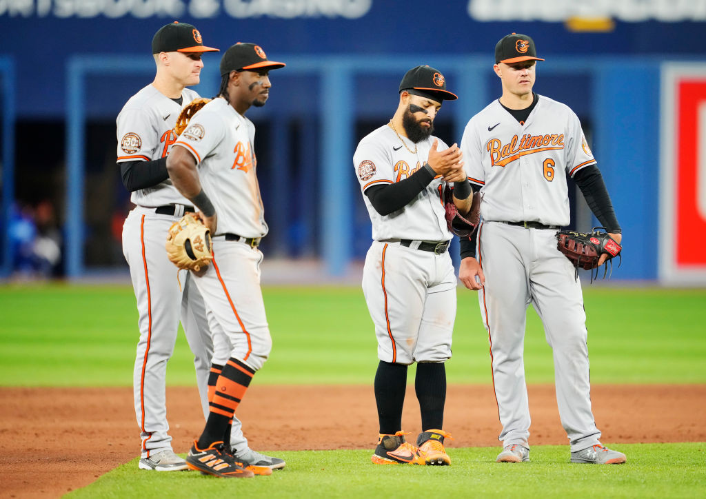 Four Orioles infielders gray