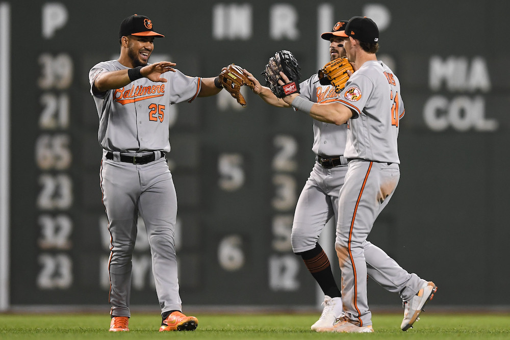 orioles celebrate fenway gray